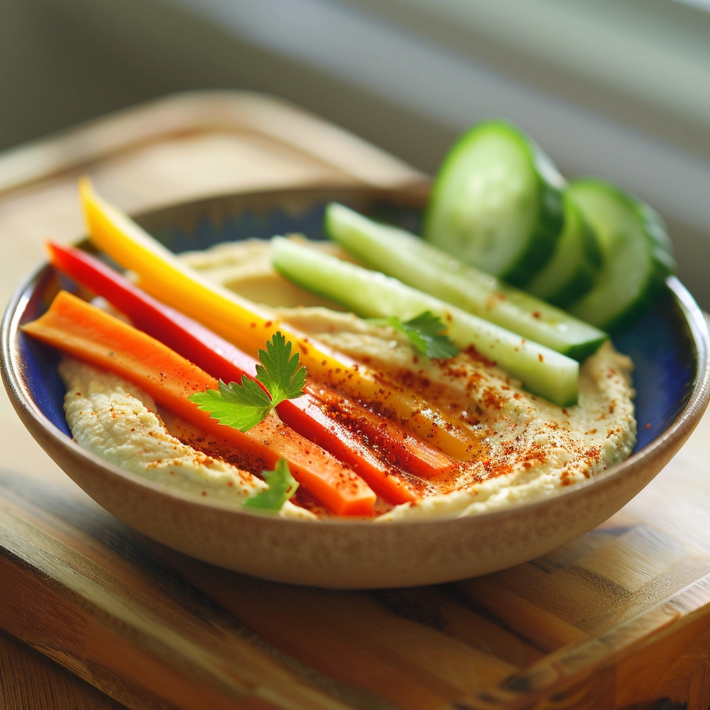 Хумус з овочевими паличками